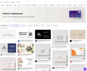 Canva visitkort skabeloner